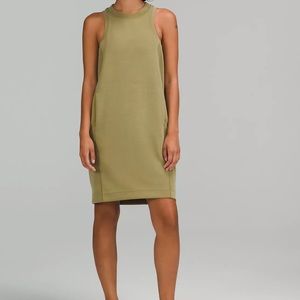 NWOT Lululemon Softstreme Back in Action Dress; bronze green; size 4